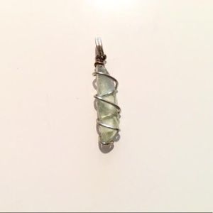 Aqua river glass pendant